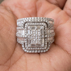2-Piece Chunky Diamond Statement Ring