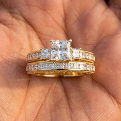2-Piece Minimal Trio Diamond Set Ring Stack