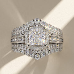 Statement Princess Cut Square Center Ring