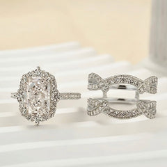 2-Piece Stackable Princess Cut Ring Set