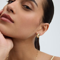 Bold Oval Bezel Earrings