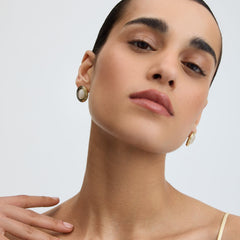 Bezel Moonstone Statement Earrings