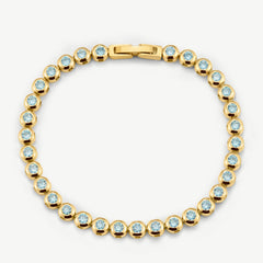 Classic Bezel Tennis Bracelet Aquamarine