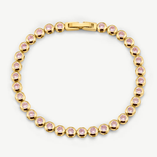 Classic Bezel Tennis Bracelet Pink