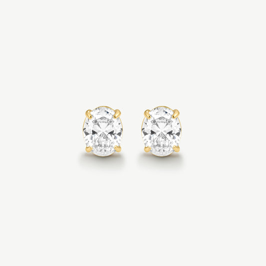 Bold Oval Solitaire Earrings