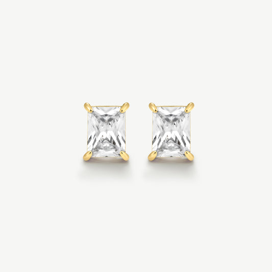 Bold Emerald Solitaire Earrings