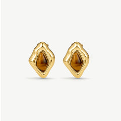 Tigers Eye Abstract Earrings