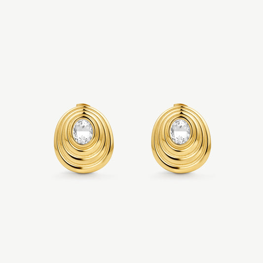 Statement Oval Bezel Earrings