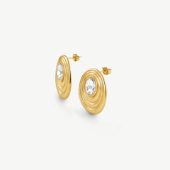 Statement Oval Bezel Earrings