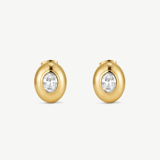 Bold Oval Bezel Earrings