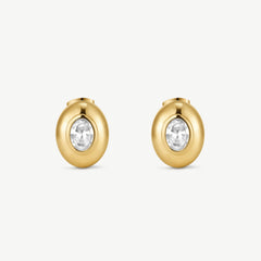 Bold Oval Bezel Earrings