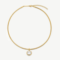 Torque Oval Bezel Necklace