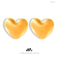 Sculptural Heart Stud Earrings