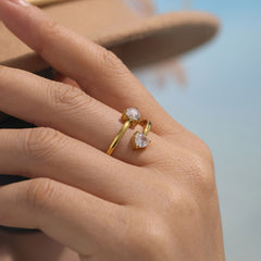 Heart Cubic Zirconia Open Ring Designs