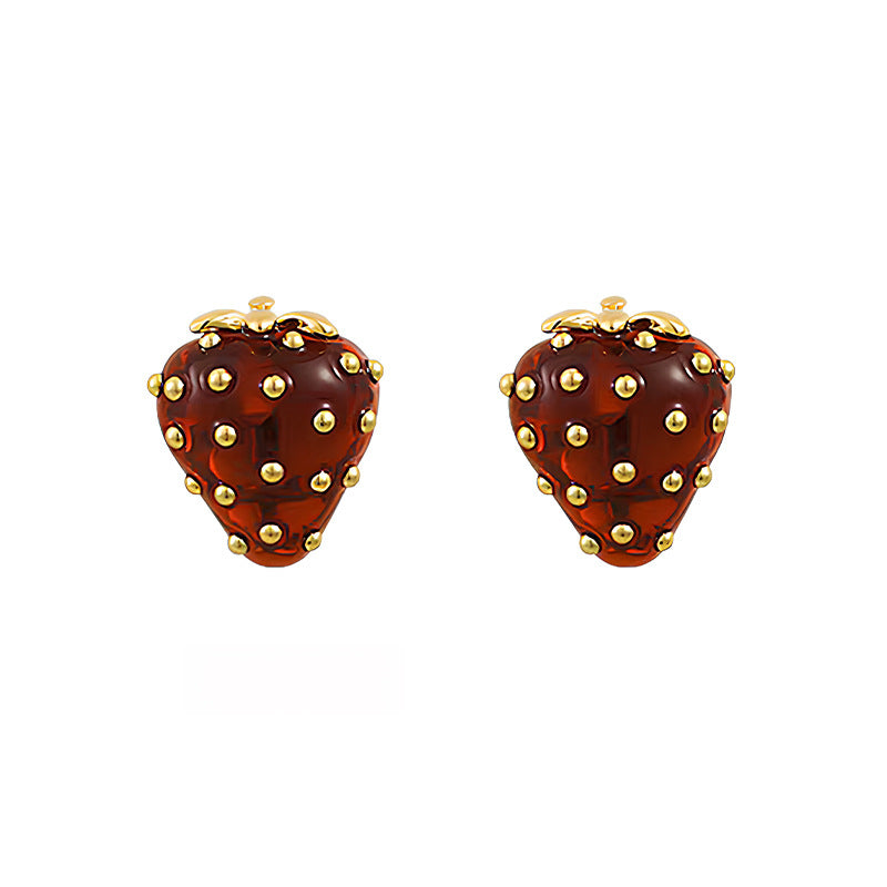 Marielle Minimalist Strawberry Stud Earrings