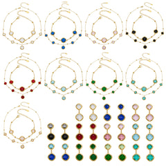 18K Gold-Plated Faceted Glass Accent Jewelry