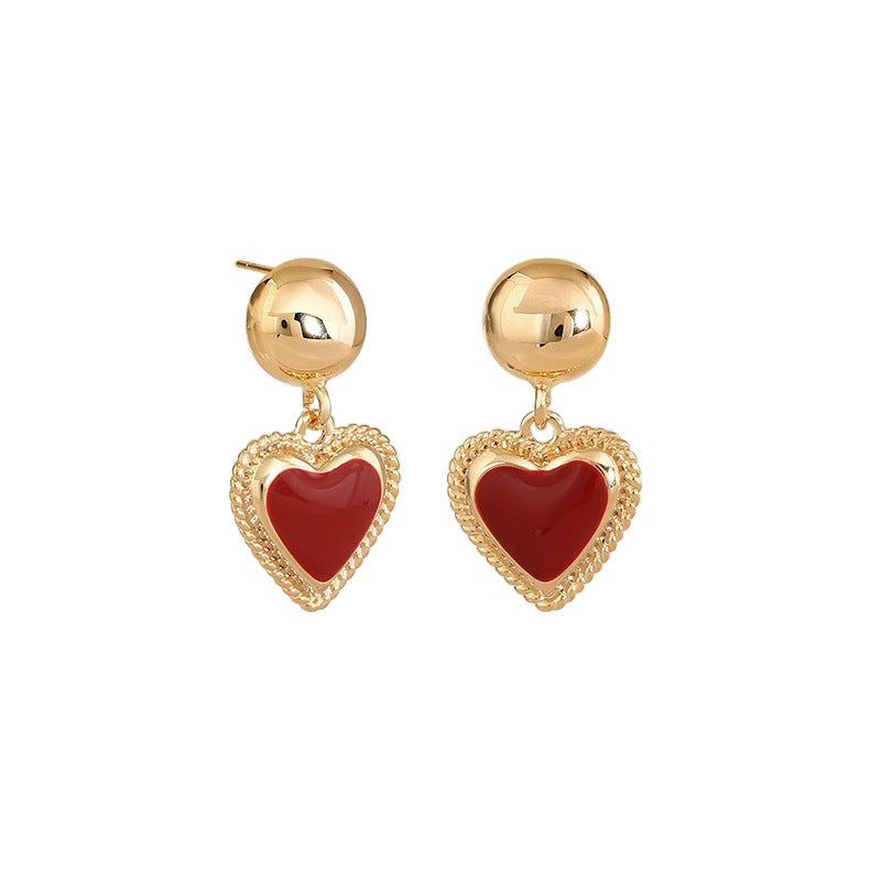 Nicolette Vintage-Inspired Heart Drop Earrings