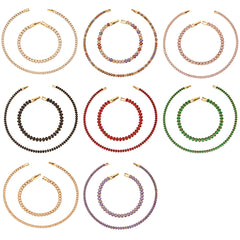 18K Gold-Plated Color Cubic Zirconia Jewelry