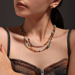 Faceted Natural Stone Bead Necklace