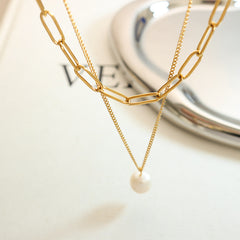 Layered Freshwater Pearl Pendant Necklace