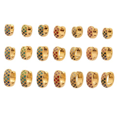 18K Gold-Plated Color Cubic Zirconia Hoop Designs