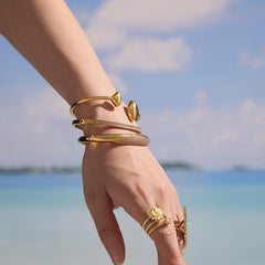 18K Gold-Plated Cubic Zirconia Clasp Bangle Bracelet