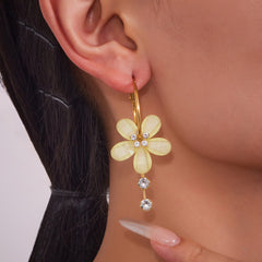 Color Resin Flower Drop Earrings