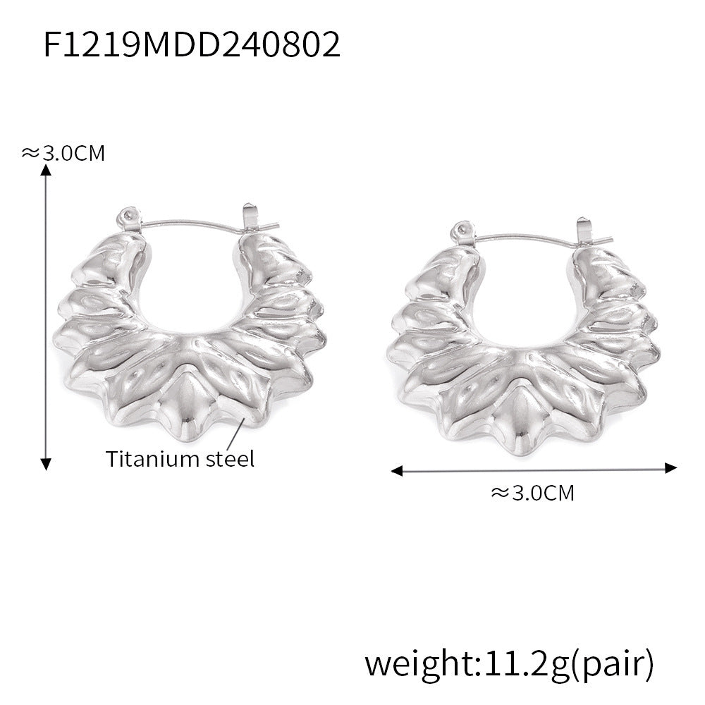 18K Gold-Plated Sculptural Floral Hoop Earrings