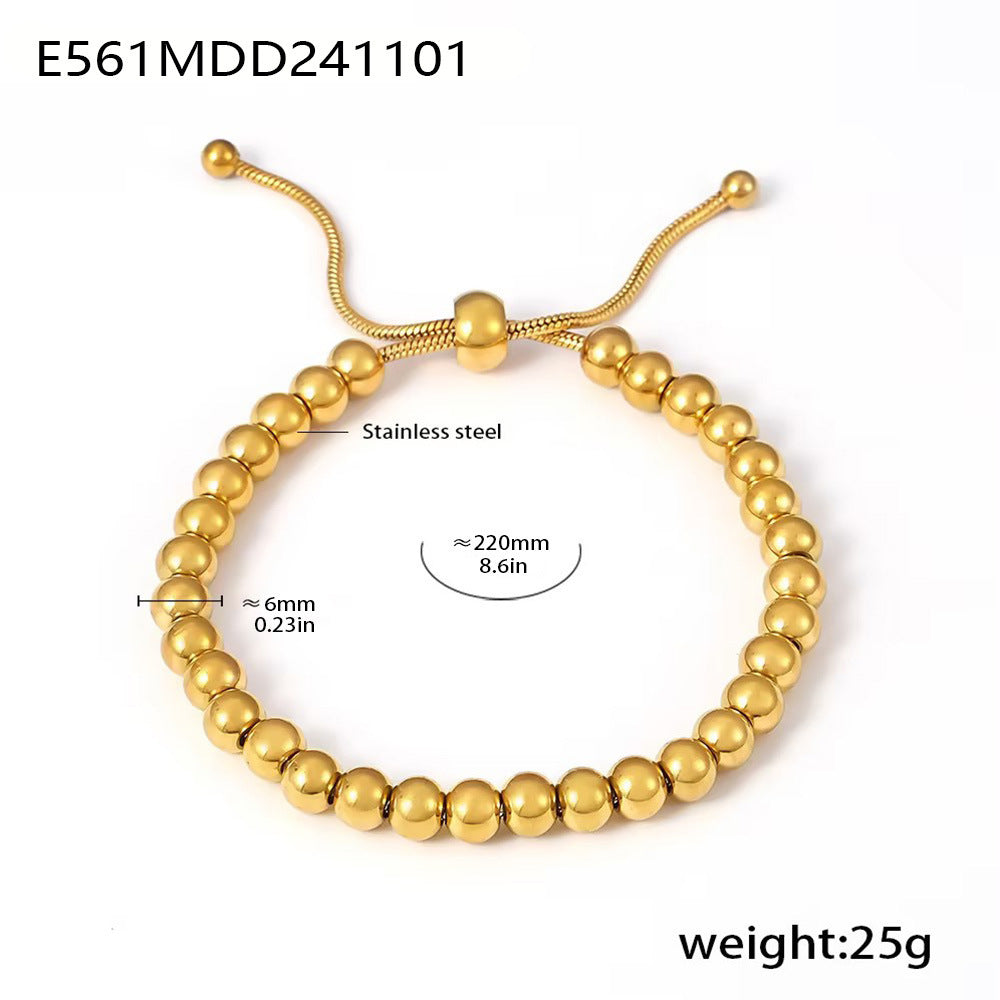 Gold-Tone Stainless Steel Beaded Bracelets