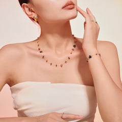 Natural Stone Chip Floral Necklace or Bracelet