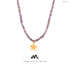 Amazonite Star Pendant Beaded Necklace