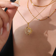 Celestial Cubic Zirconia Necklace and Layering Chains