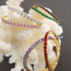 18K Gold-Plated Cubic Zirconia Stretch Bracelet