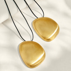 18K Gold-Plated Rounded Square Cord Necklace
