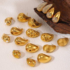 18K Gold-Plated Sculptural Teardrop Earring Designs