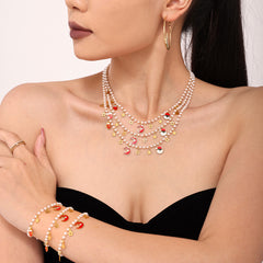 Holiday Faux Pearl Charm Necklace or Bracelet