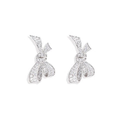 Nicolette Minimalist Pavé Bow Stud Earrings