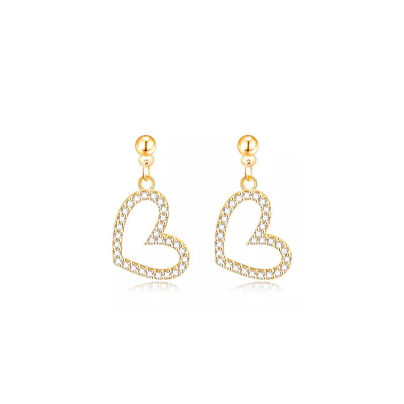 Nadine Dainty Pavé Heart Stud Earrings