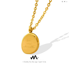 18K Gold-Plated Round Coin Pendant Necklace