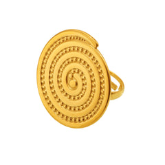 18K Gold-Plated Sculptural Ribbed Coil Ring
