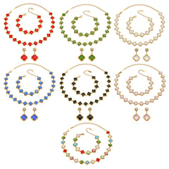Color Glass Four-Petal Flower Jewelry