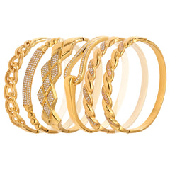 Cubic Zirconia Sculptural Bangle Bracelet