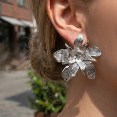 Sculptural Large Flower Earrings