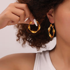 Textured Twisted Hoop Earrings