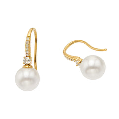 Cubic Zirconia & Shell Pearl-Look Drop Earrings