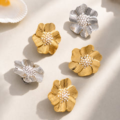 18K Gold-Plated Flower and Sculptural Ring Designs