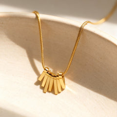 18K Gold-Plated Bar Fringe Snake Chain Necklace