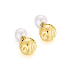 Marielle Red Agate Pearl Stud Earrings