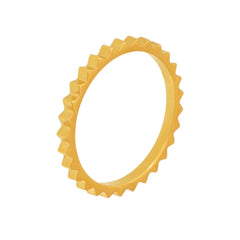 Textured Gear Edge Stainless Steel Band Ring