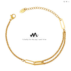 18K Gold-Plated Double-Line Open Link Bracelet